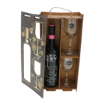 Silver wedding gift set personalized wine with glasses in a wooden box 5