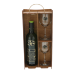 10 Year Anniversary Wedding gift set personalized wine with glasses in a wooden box 6