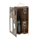 Personalized Godparents wine gift set with glasses in a wooden box 7