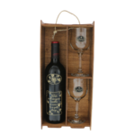 Personalized Godparents wine gift set with glasses in a wooden box 8