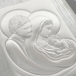 Tablou icoana exclusivista Shabby Chic Sfanta Familie argintata 64cm 4