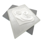 Tablou icoana exclusivista Shabby Chic Sfanta Familie argintata 64cm 5