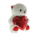 Plus teddy bear white 45 cm with red embroidered heart 2