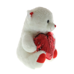 Plus teddy bear white 45 cm with red embroidered heart 3