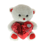 Plus teddy bear white 45 cm with red embroidered heart 7