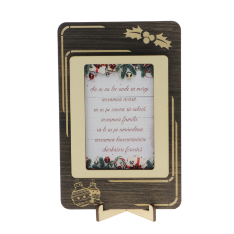 Wooden Christmas Blessing card with stand