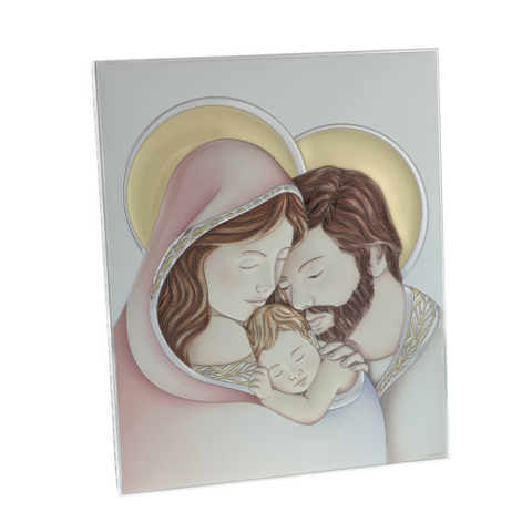 Exclusive silver colored Holy Family icon 32cm