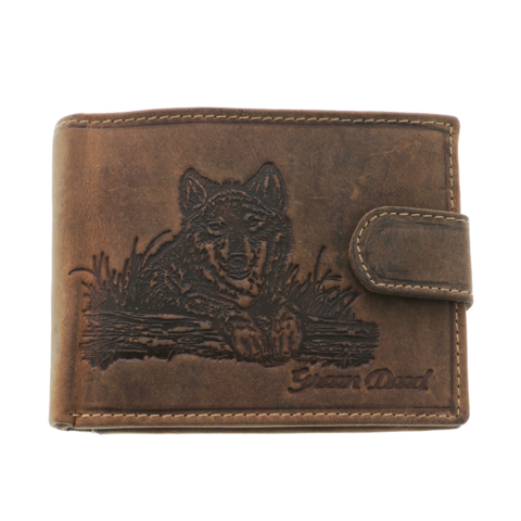 Men's Brown Leather Wallet German Shepherd