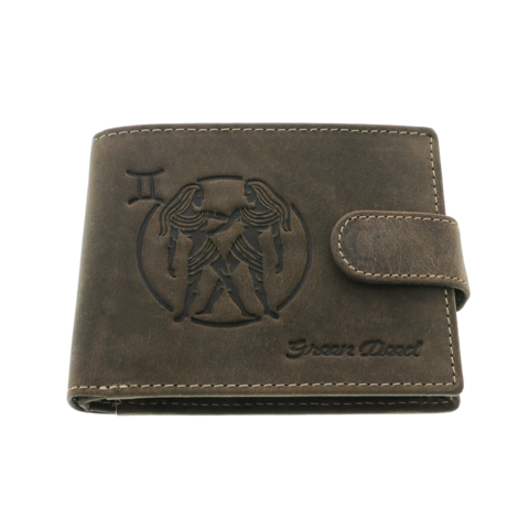 Gemini wallet natural leather brown with staple