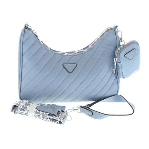 Light blue lady's bag with case and change bar