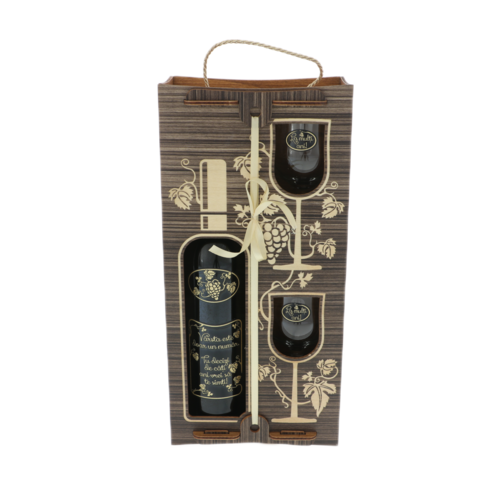 Personalized wine Age gift set with glasses in a wooden box